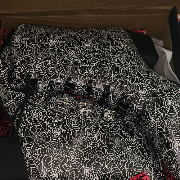 Strange Cvlt SPIDERWEB Coven Boots-Size 13 - Picture 3 of 3
